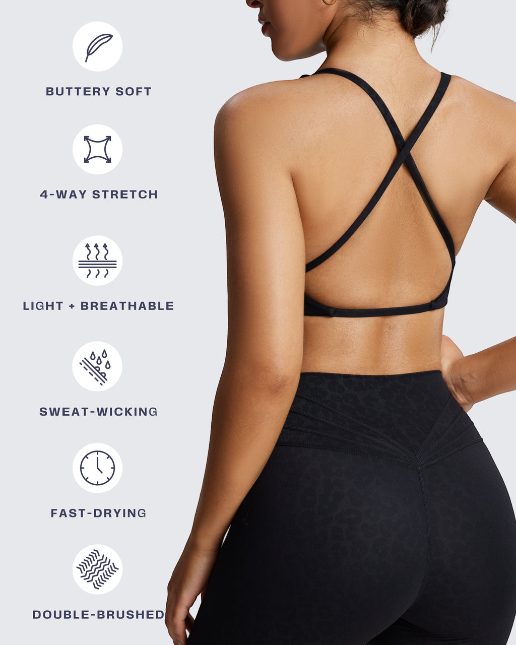 Aoxjox "Sienna"  Sports Bra (DARKS/NEUTRALS)