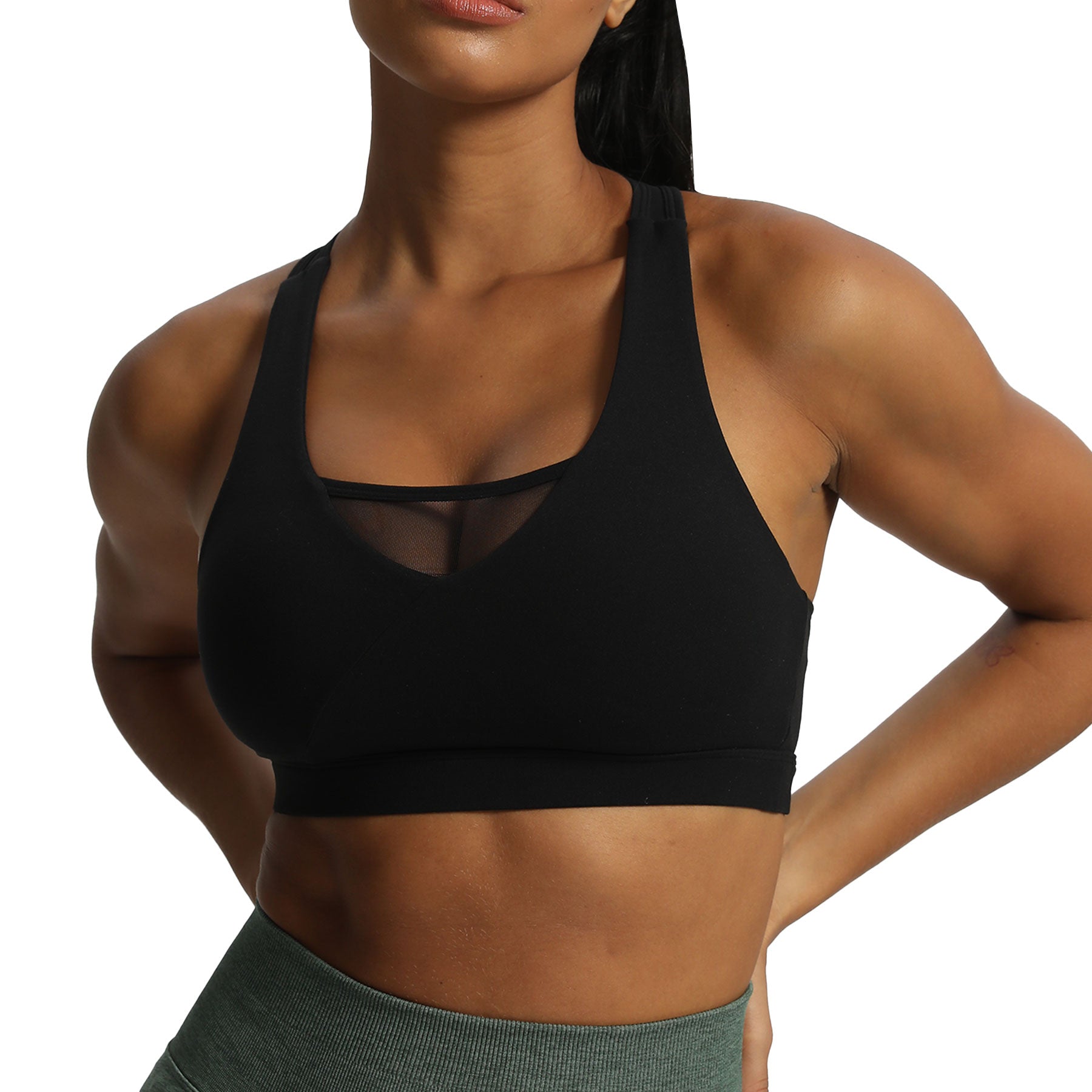 Aoxjox "Hilary" High Impact Mesh Racerback Bra