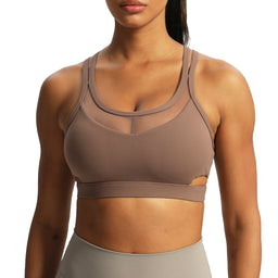 Aoxjox Women's Workout Sports Bras Medium Impact Braided Brandy Fitness Gym  Longline Bra Yoga Crop Tank Top