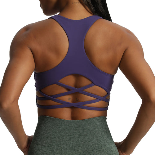 Aoxjox "Chrissy Cross" Racer Back Sports Bra