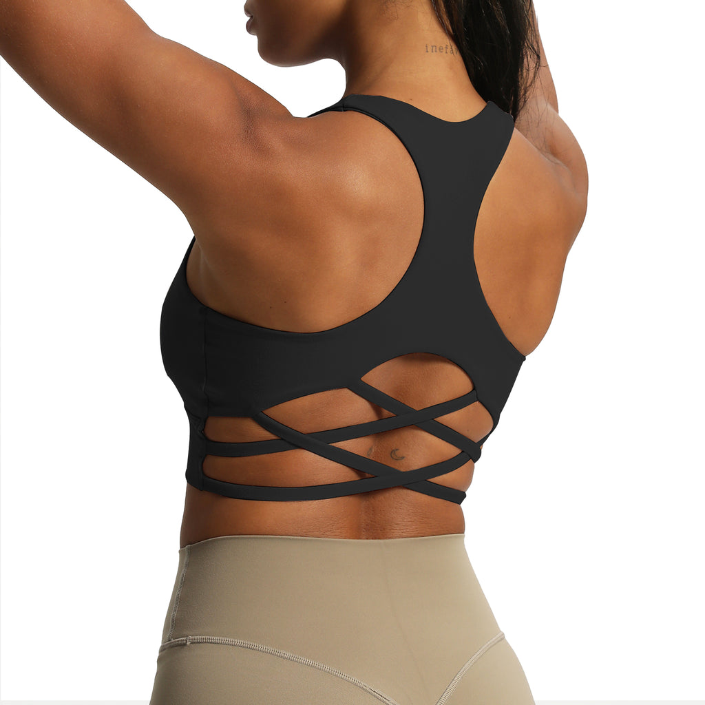 Aoxjox "Chrissy Cross" Racer Back Sports Bra