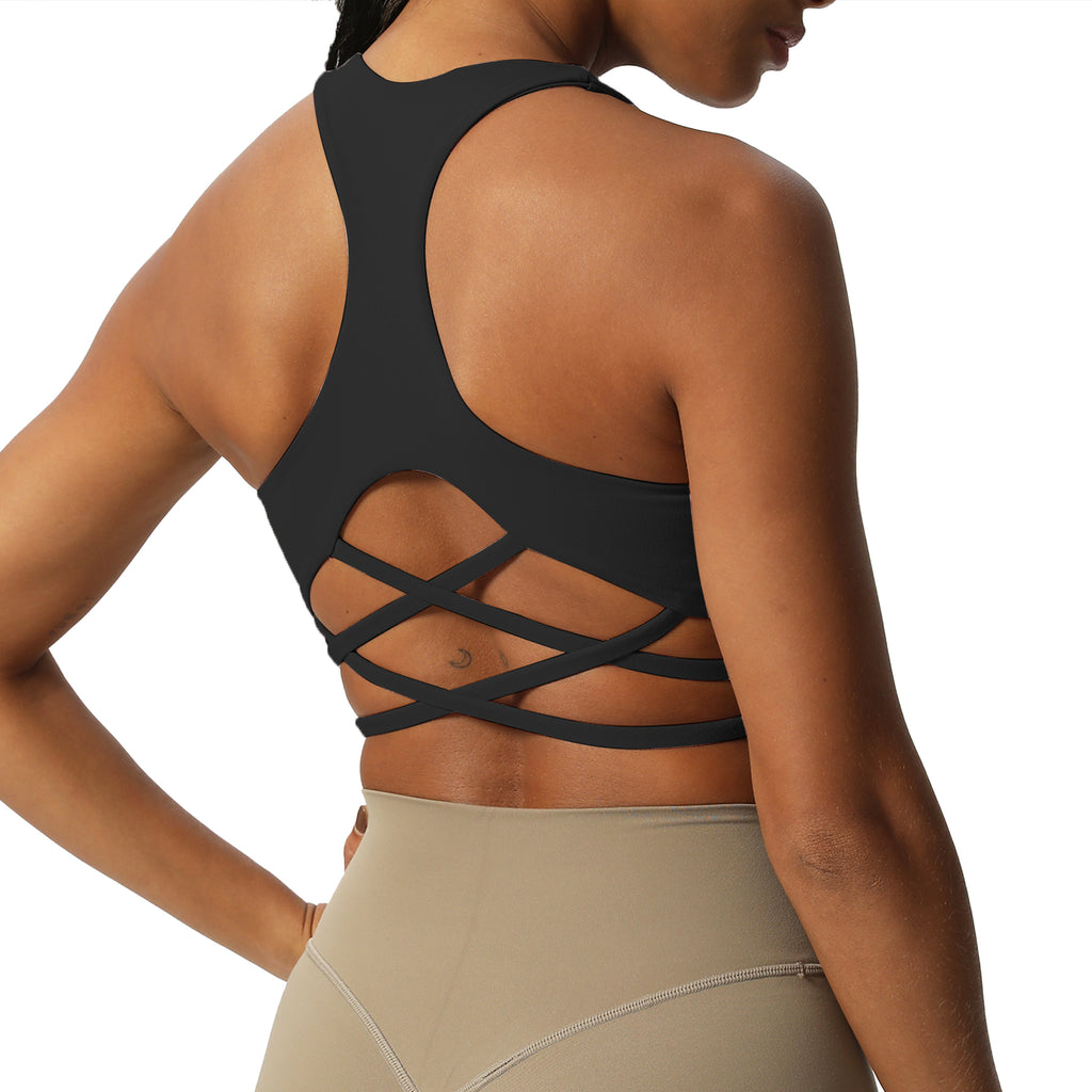 Aoxjox "Chrissy Cross" Racer Back Sports Bra