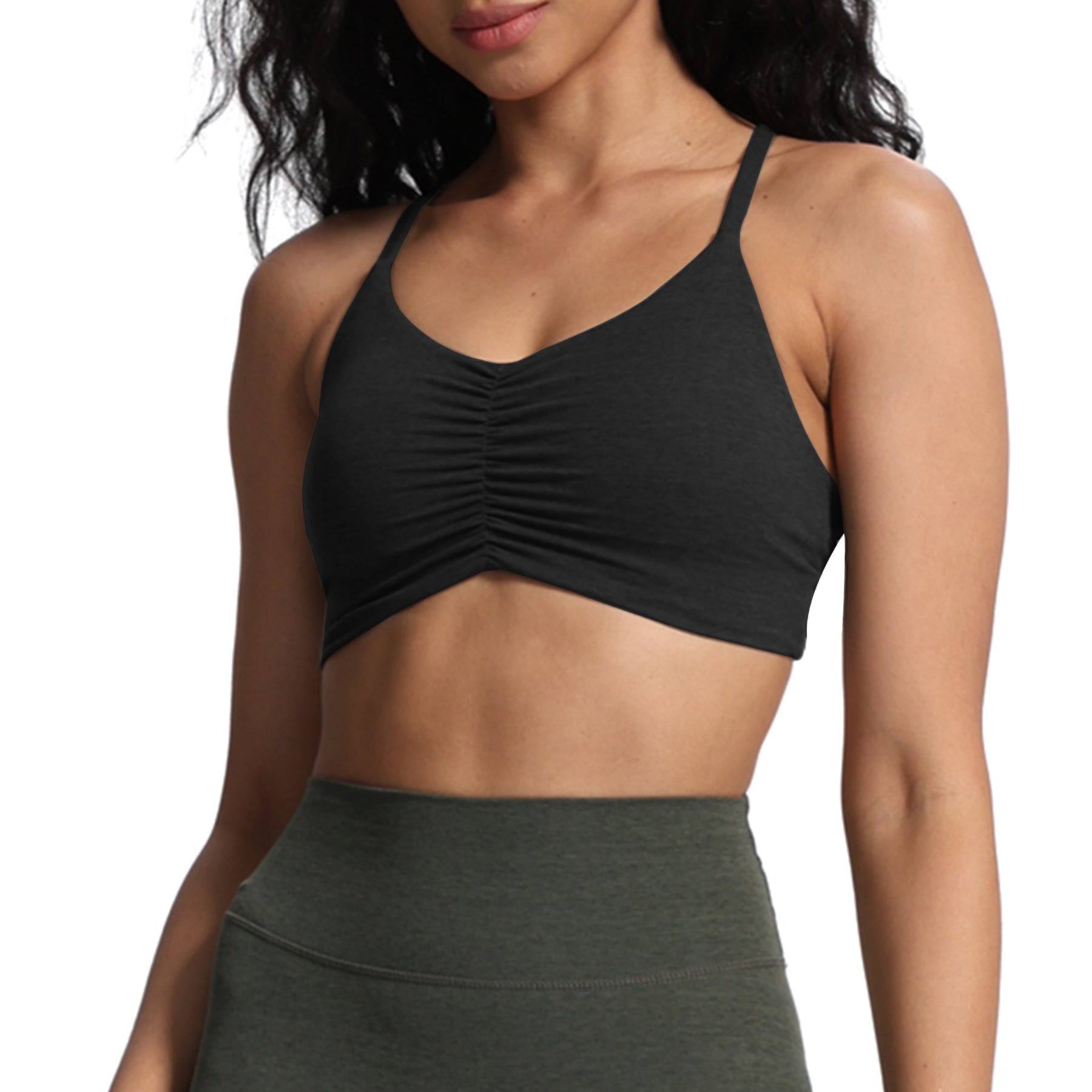 Aoxjox "Ruched Rachel" Strappy Sports Bra