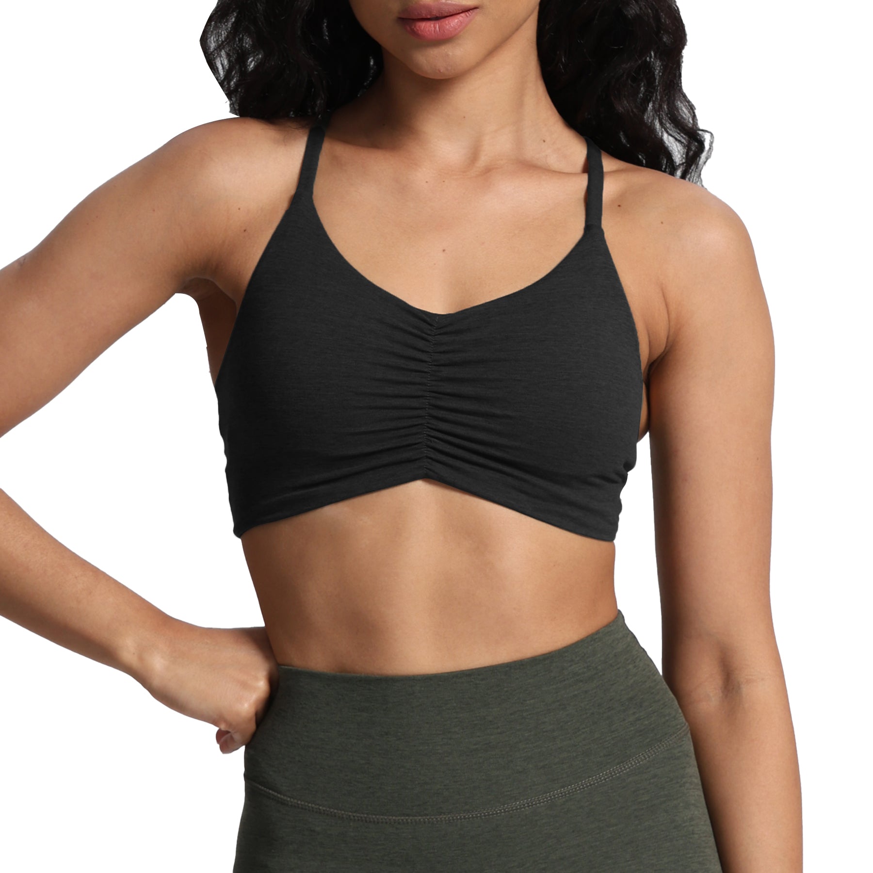 Aoxjox "Ruched Rachel" Strappy Sports Bra