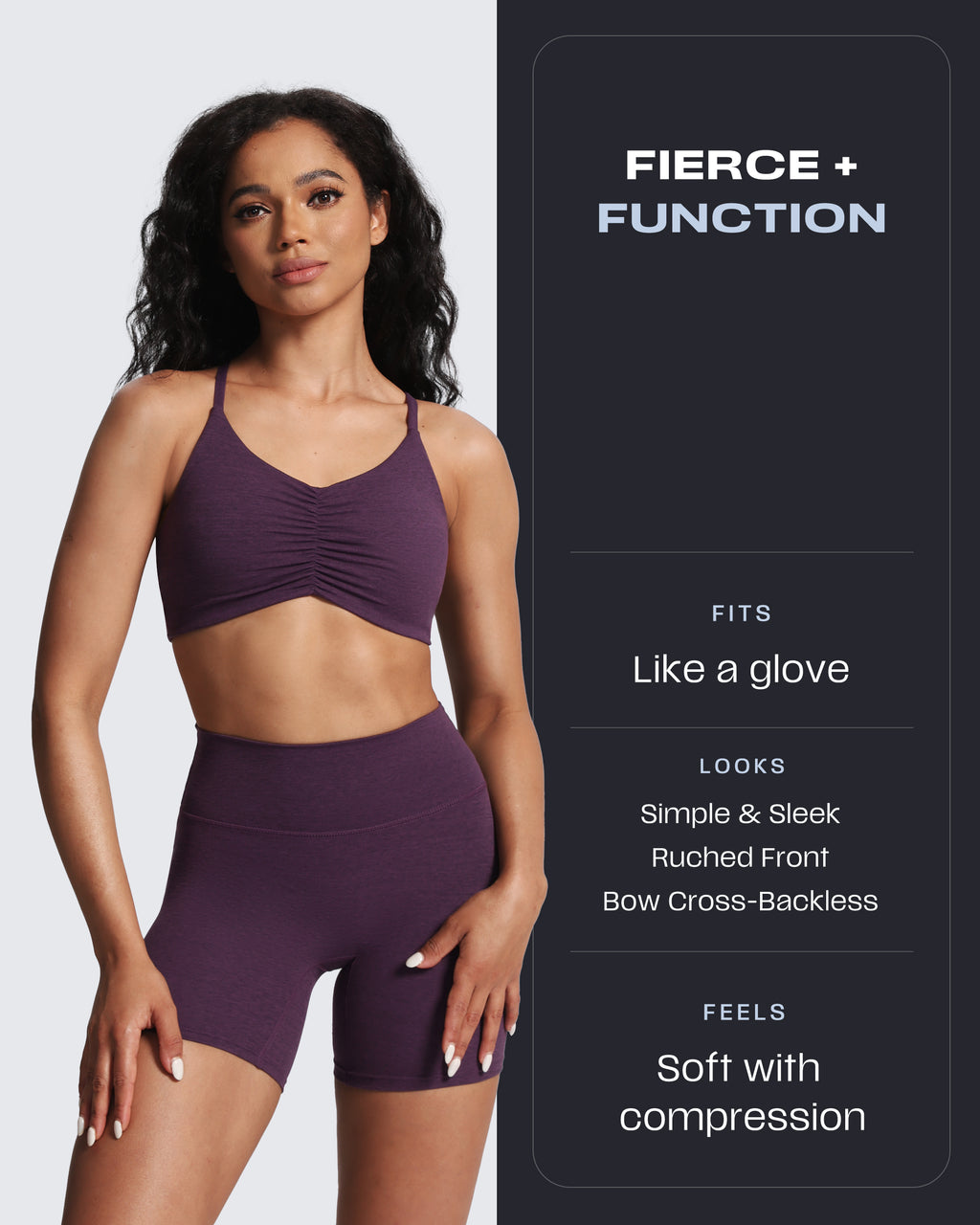 Aoxjox "Ruched Rachel" Strappy Sports Bra