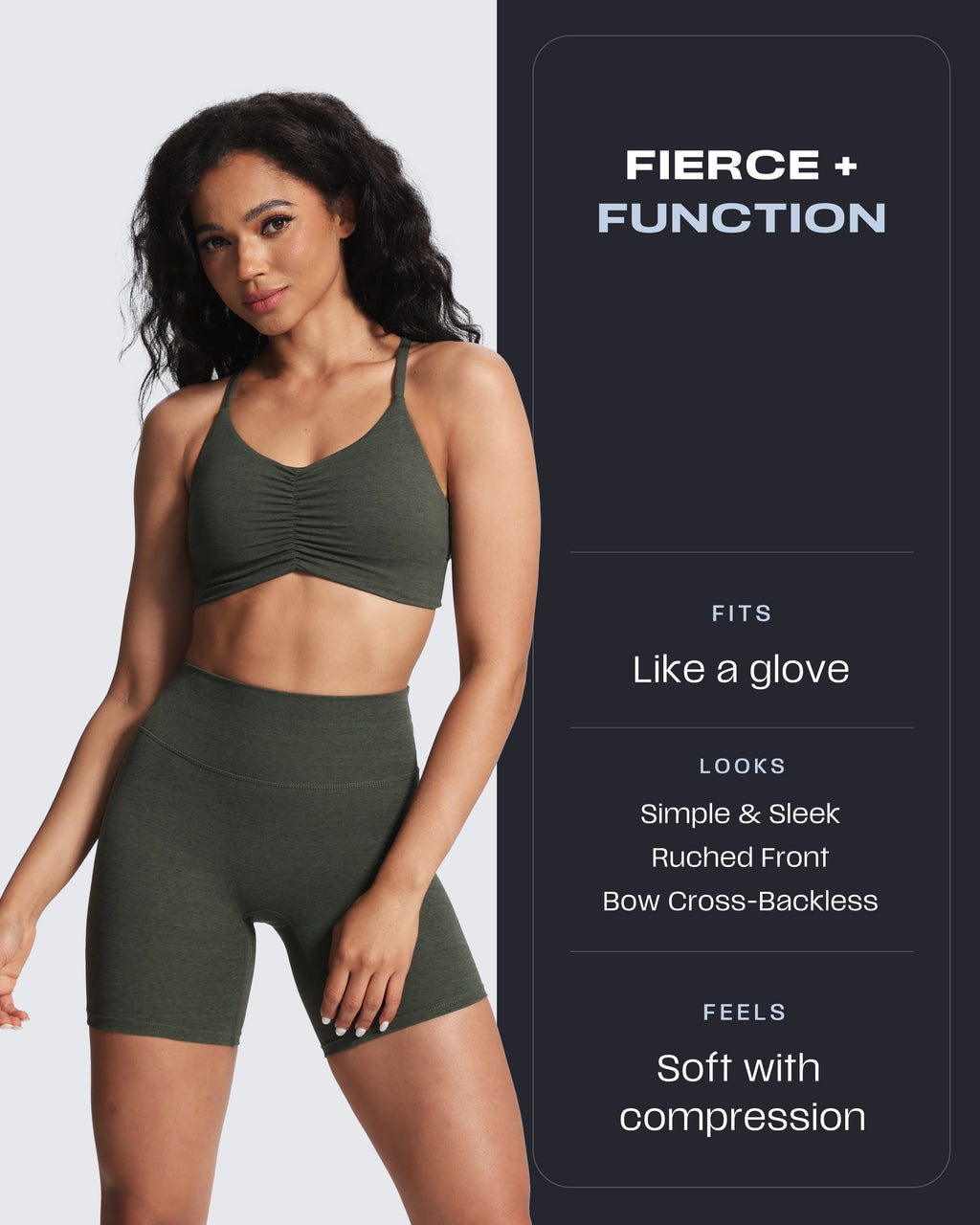 Aoxjox "Ruched Rachel" Strappy Sports Bra