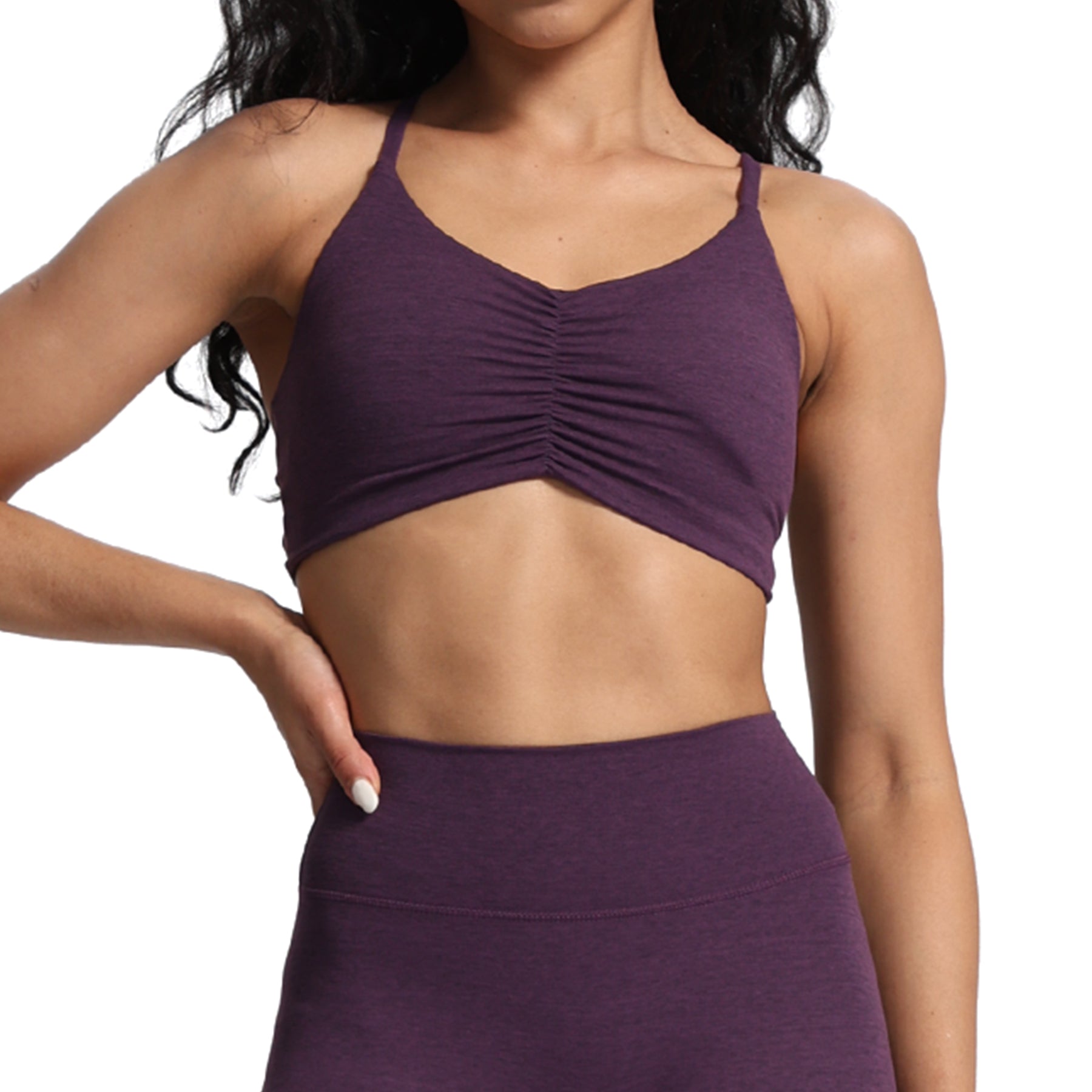 Aoxjox "Ruched Rachel" Strappy Sports Bra