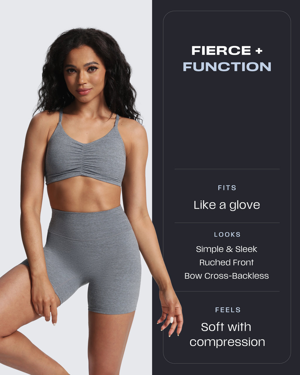 Aoxjox "Ruched Rachel" Strappy Sports Bra