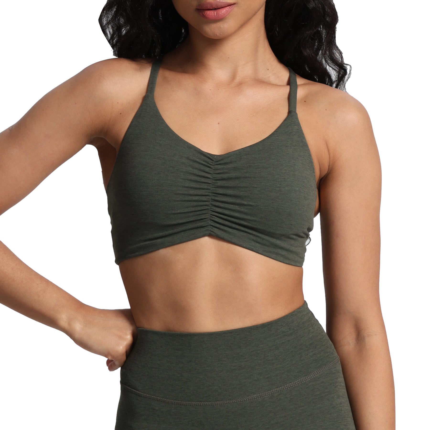 Aoxjox "Ruched Rachel" Strappy Sports Bra