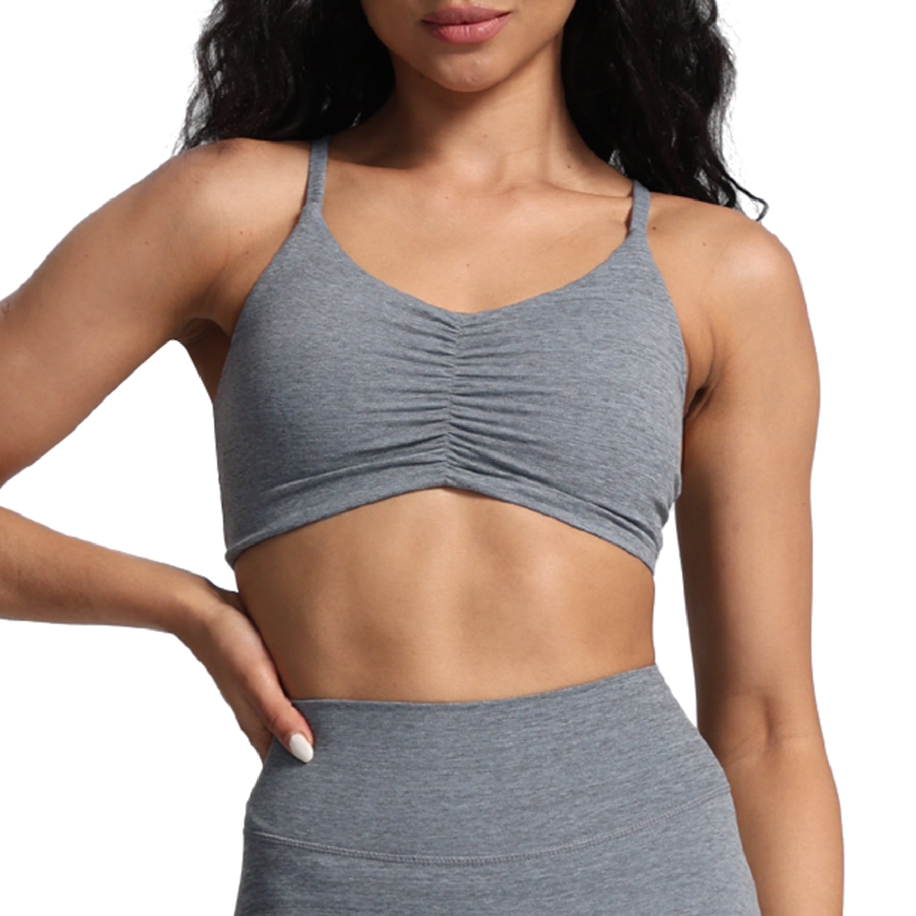 Aoxjox "Ruched Rachel" Strappy Sports Bra