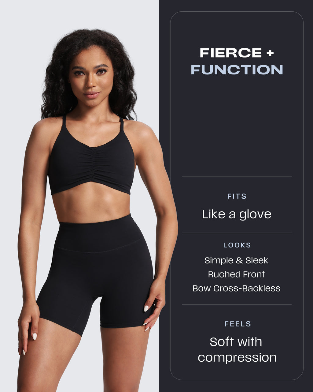 Aoxjox "Ruched Rachel" Strappy Sports Bra
