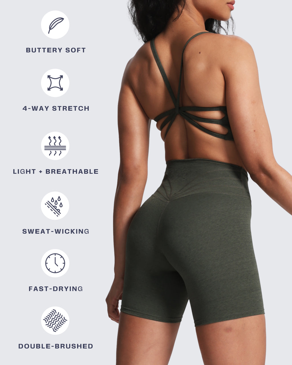 Aoxjox "Ruched Rachel" Strappy Sports Bra
