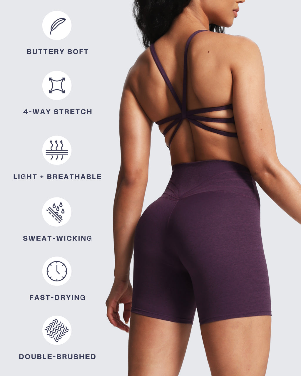 Aoxjox "Ruched Rachel" Strappy Sports Bra