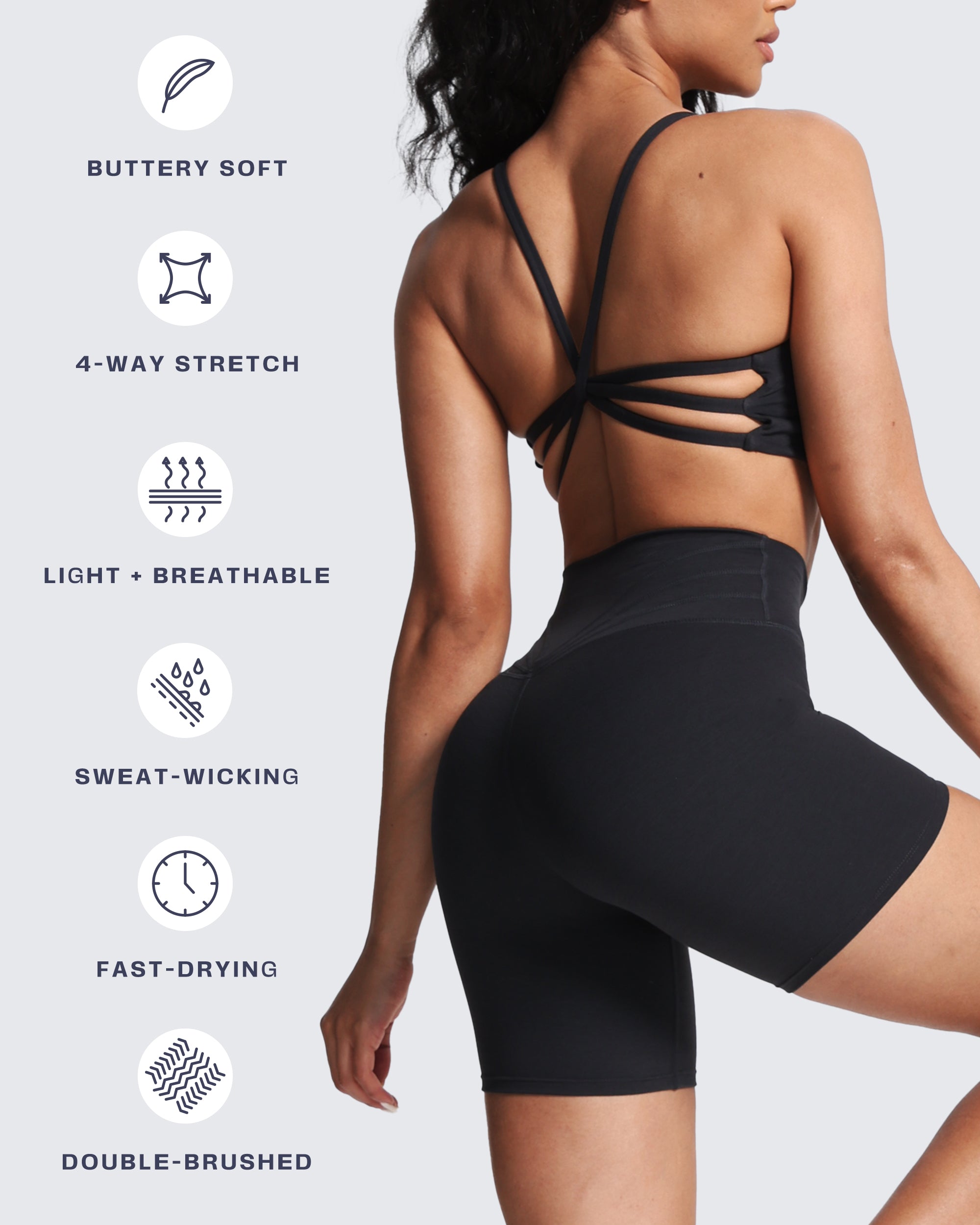 Aoxjox "Ruched Rachel" Strappy Sports Bra