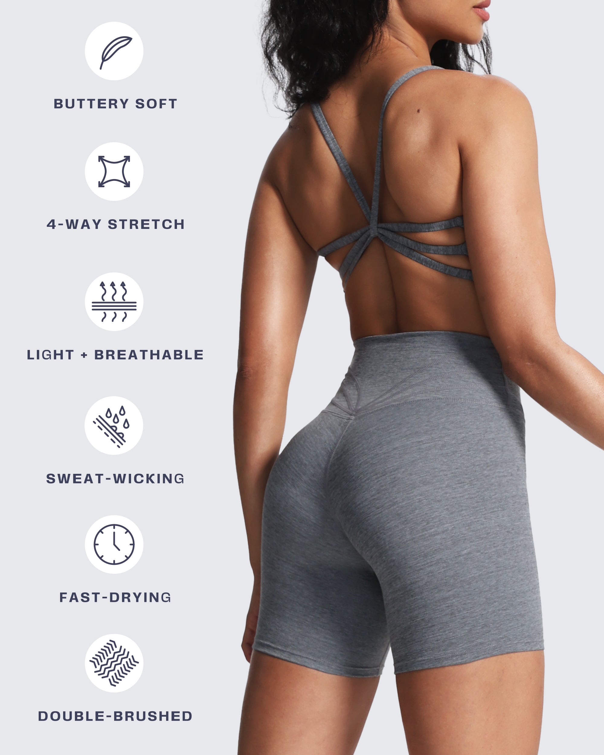 Aoxjox "Ruched Rachel" Strappy Sports Bra