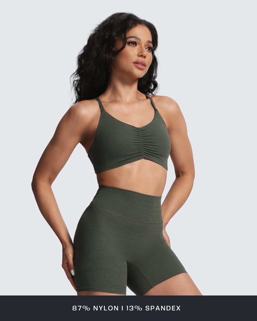 Aoxjox "Ruched Rachel" Strappy Sports Bra