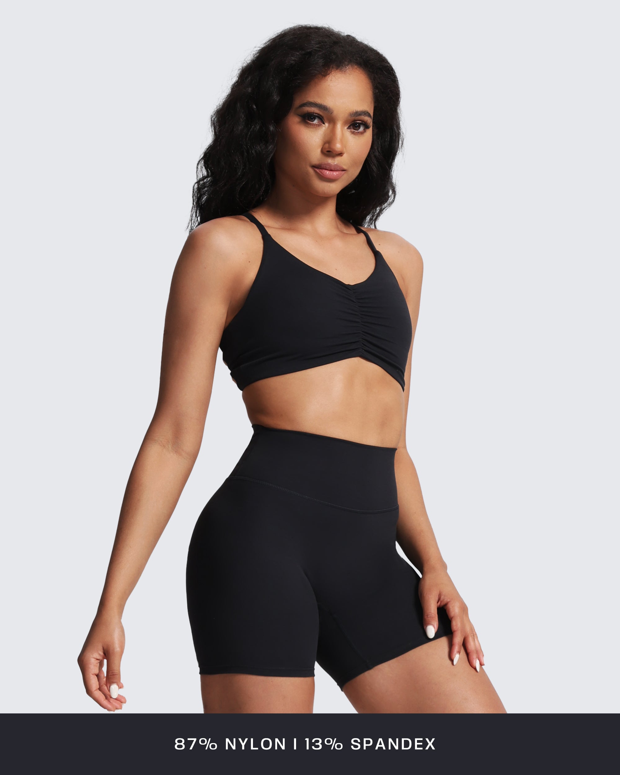 Aoxjox "Ruched Rachel" Strappy Sports Bra