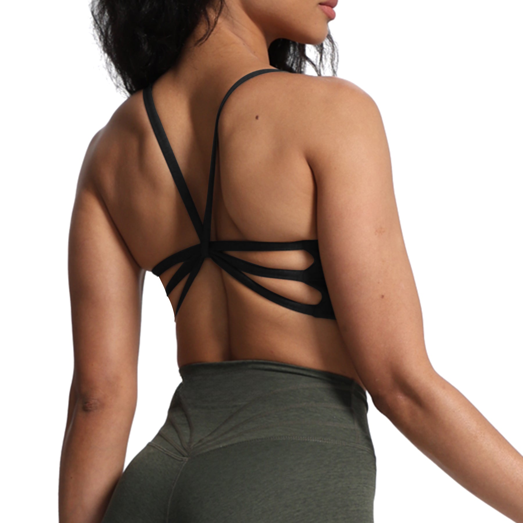 Aoxjox "Ruched Rachel" Strappy Sports Bra