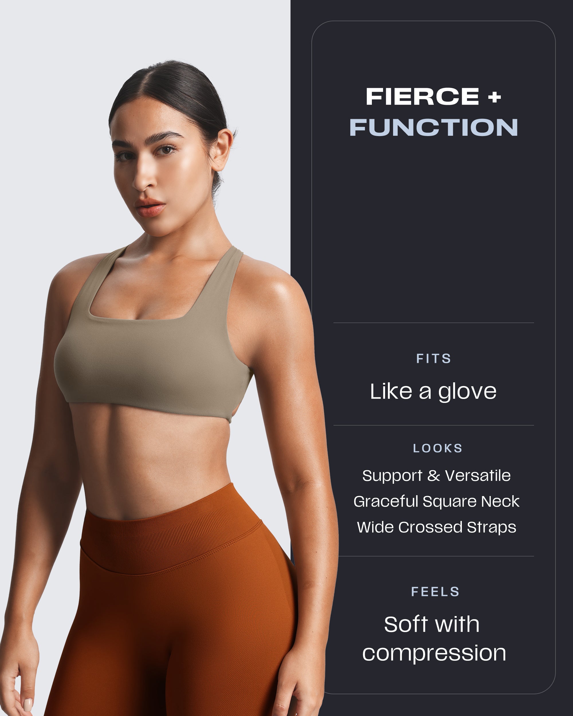 Aoxjox Emma Square Neck Sports Bra