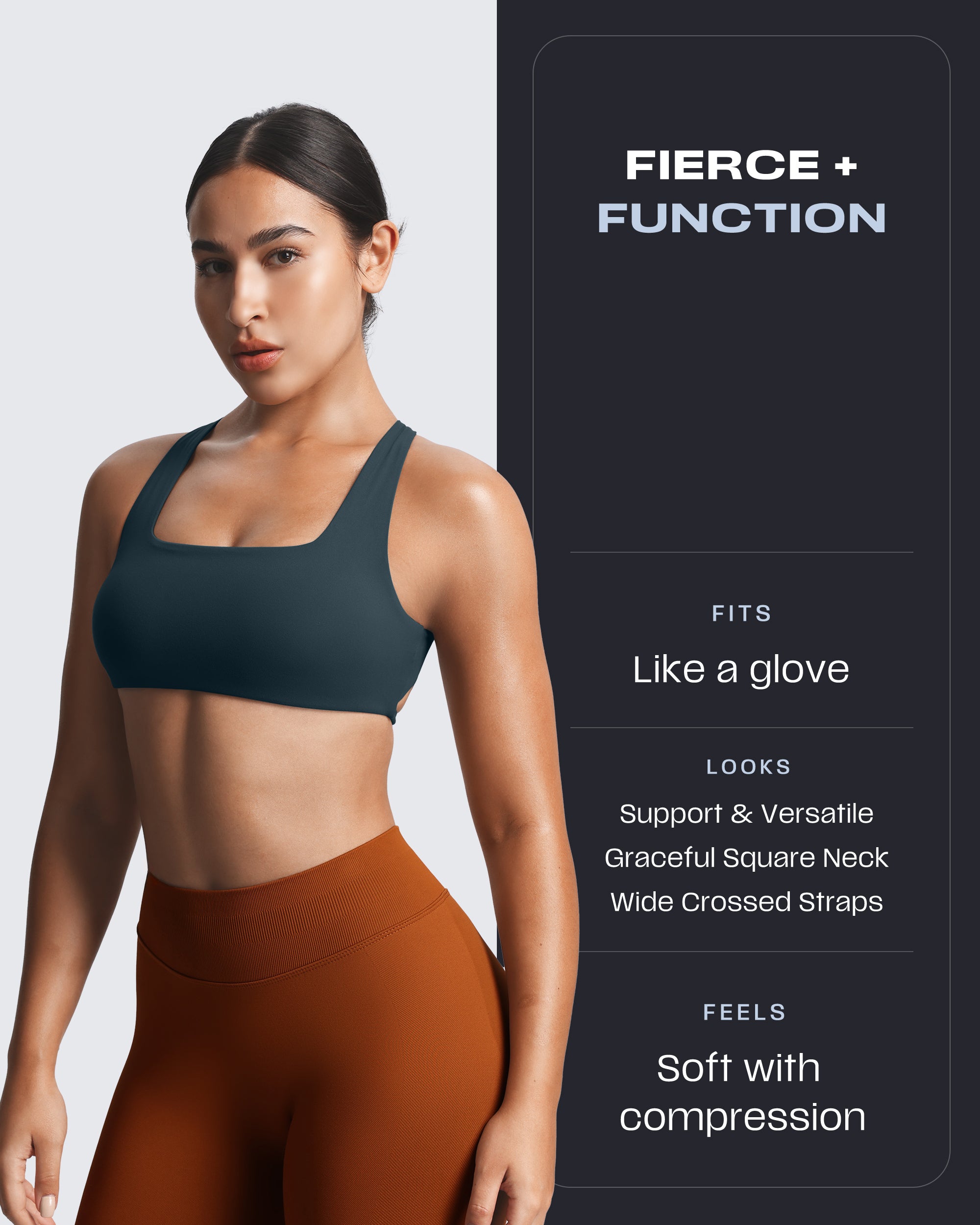 Aoxjox Emma Square Neck Sports Bra