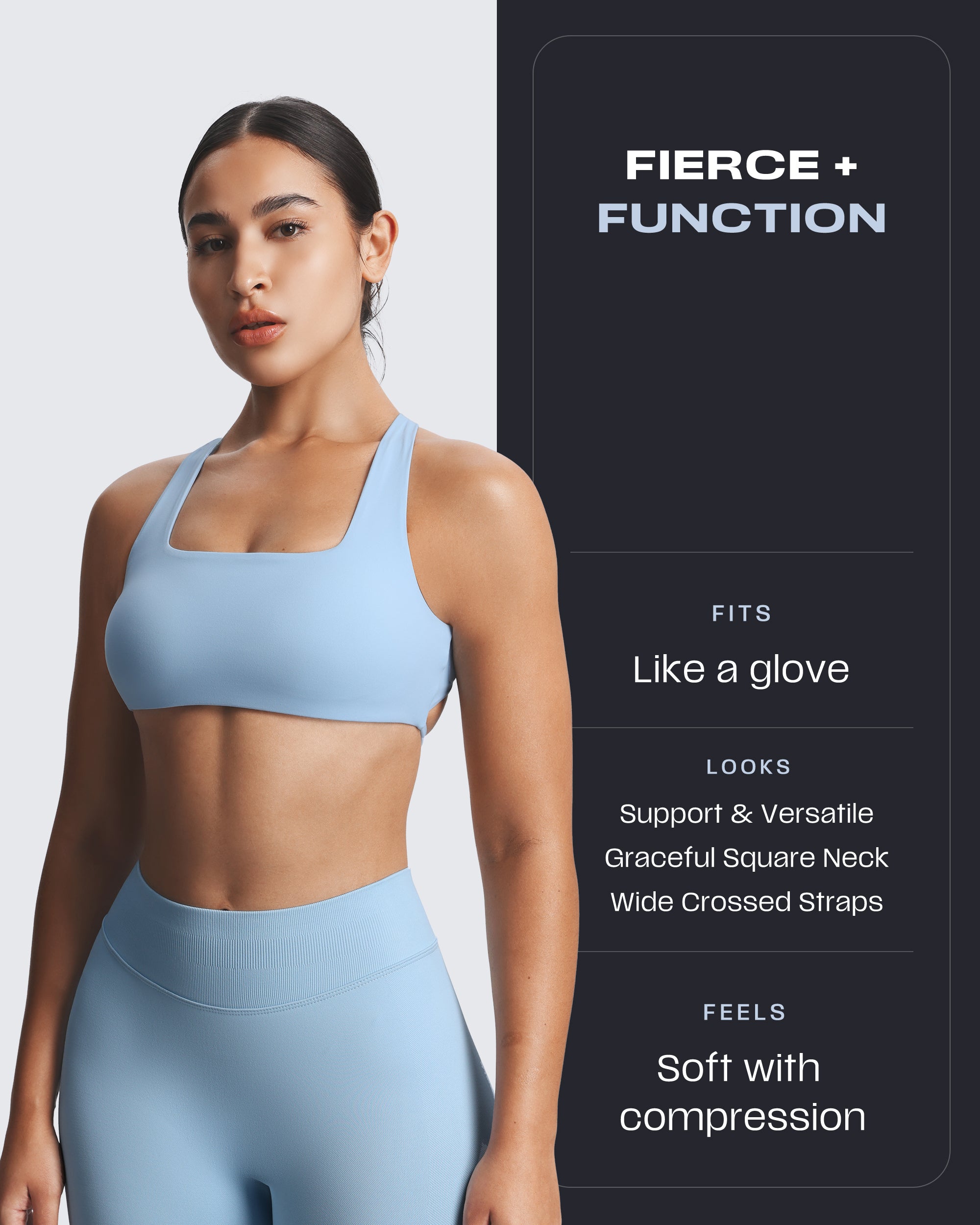 Aoxjox Emma Square Neck Sports Bra