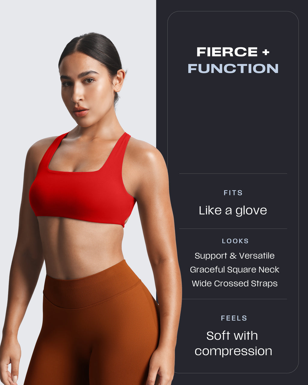 Aoxjox Emma Square Neck Sports Bra