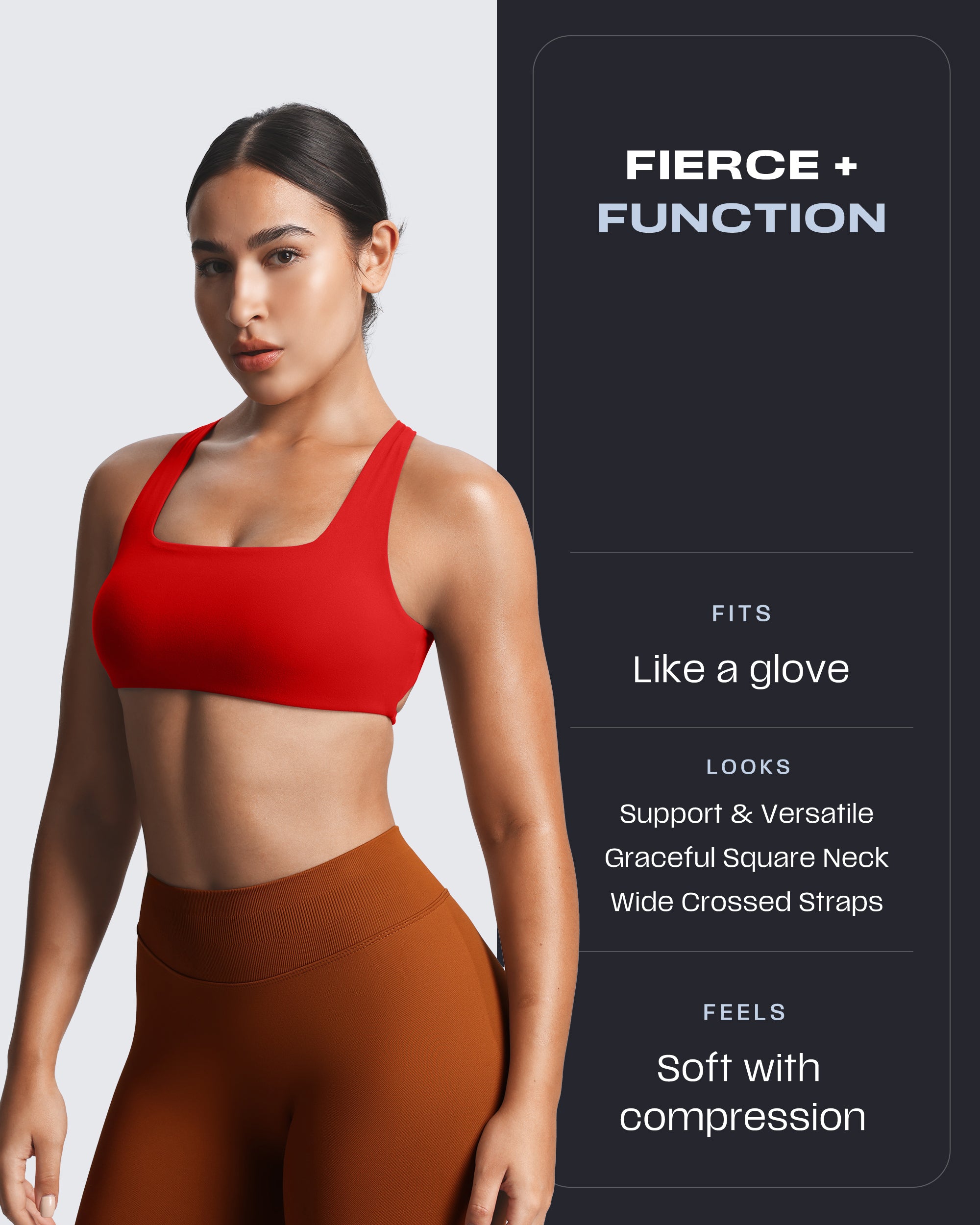 Aoxjox Emma Square Neck Sports Bra