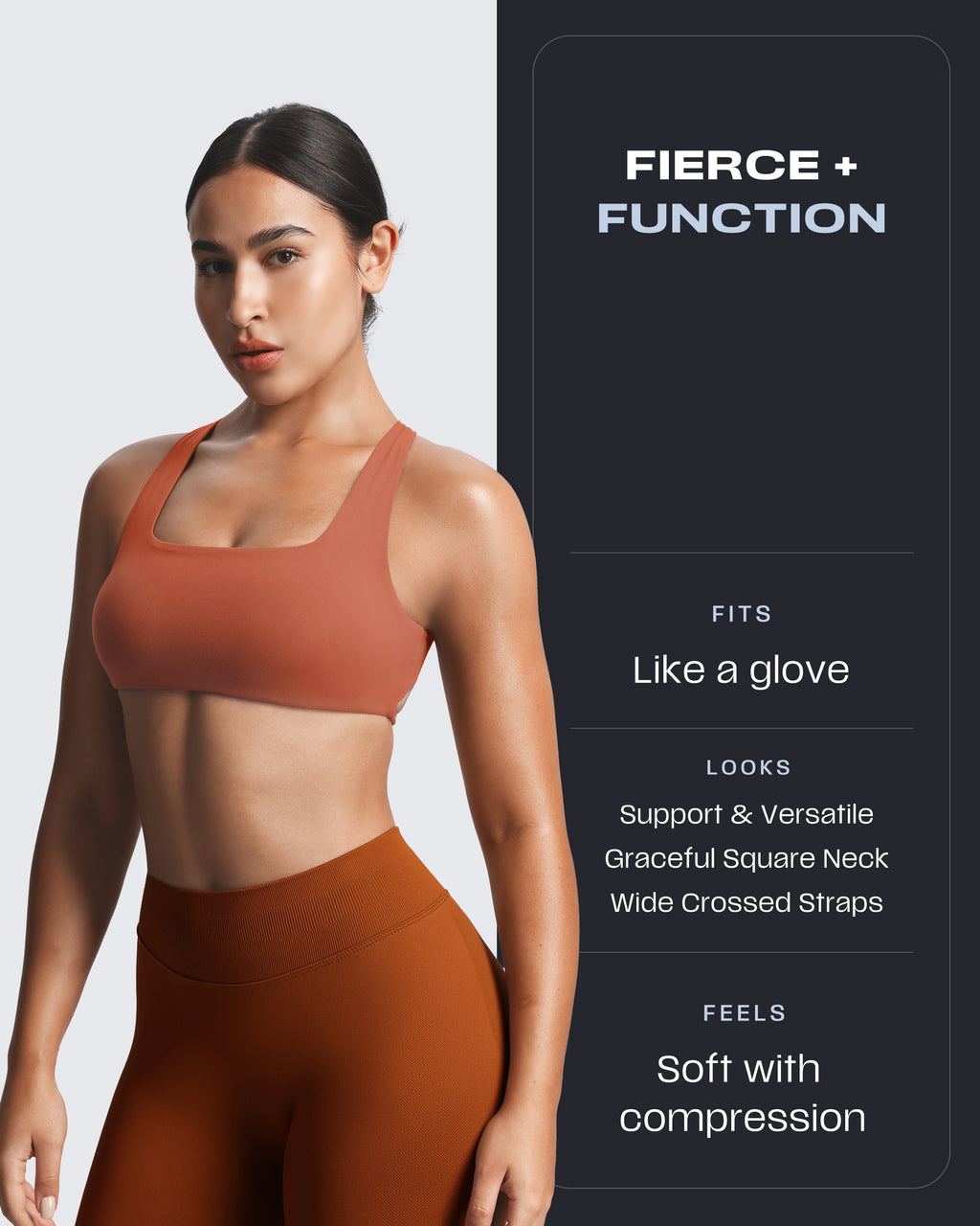 Aoxjox Emma Square Neck Sports Bra