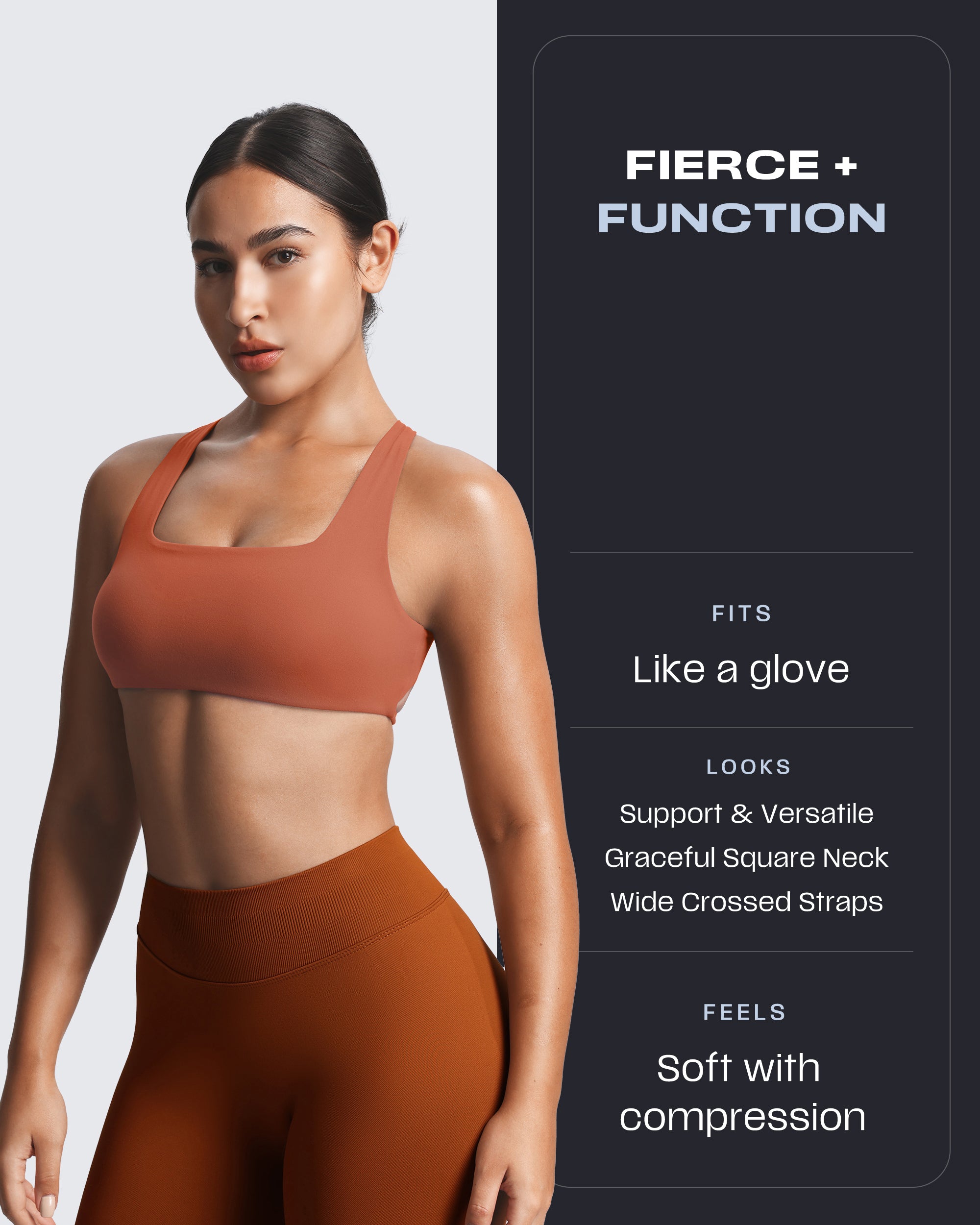 Aoxjox Emma Square Neck Sports Bra