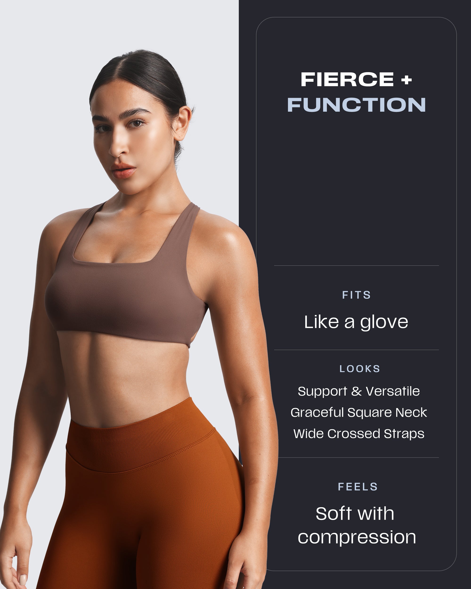Aoxjox Emma Square Neck Sports Bra
