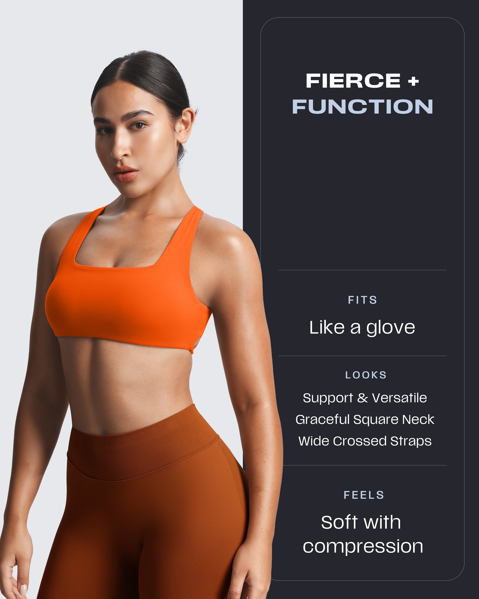 Aoxjox Emma Square Neck Sports Bra