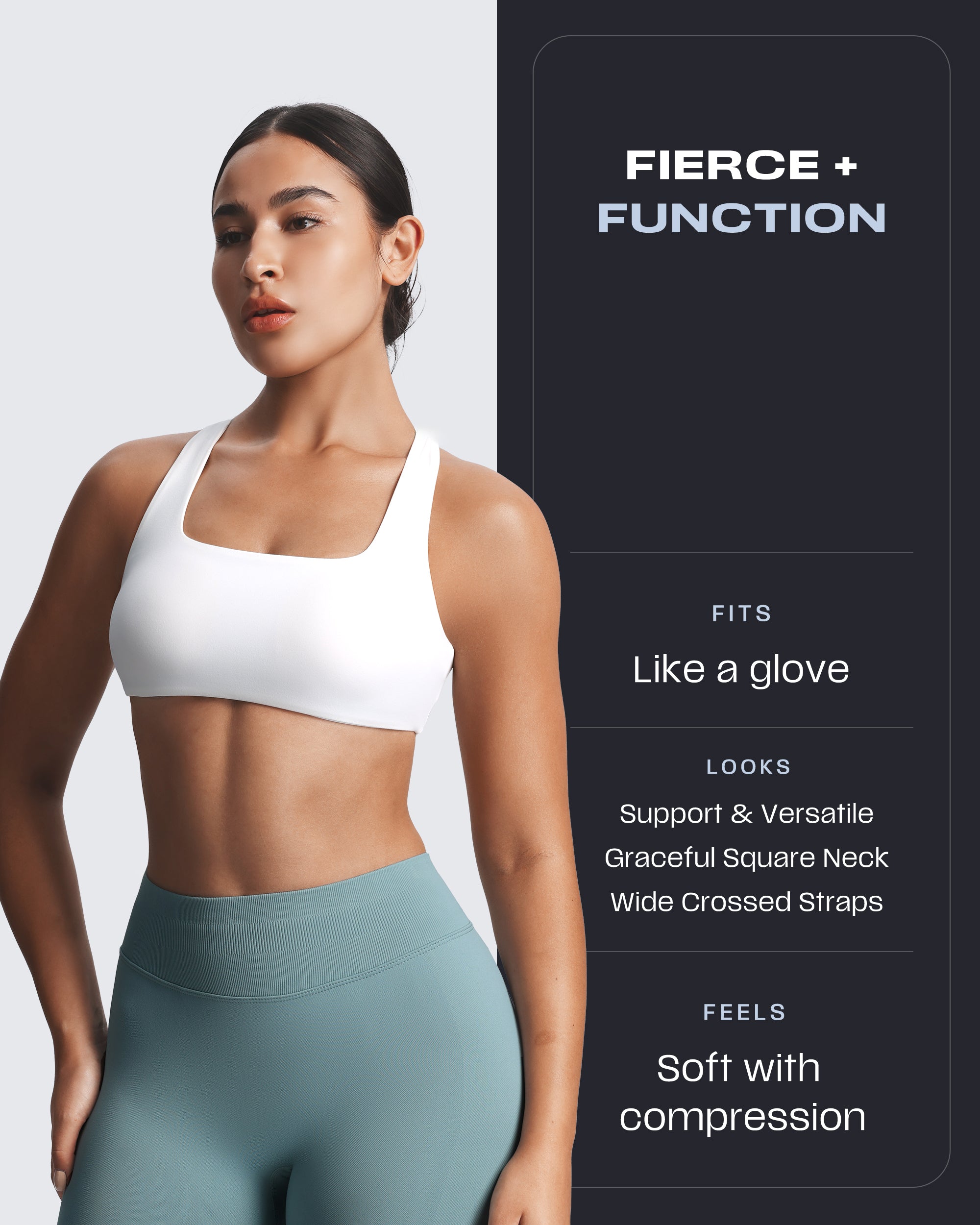 Aoxjox Emma Square Neck Sports Bra