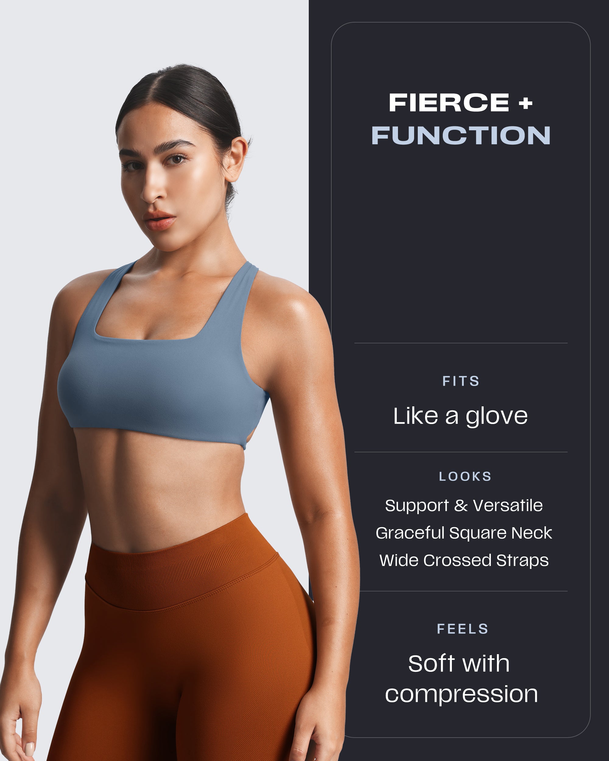 Aoxjox Emma Square Neck Sports Bra