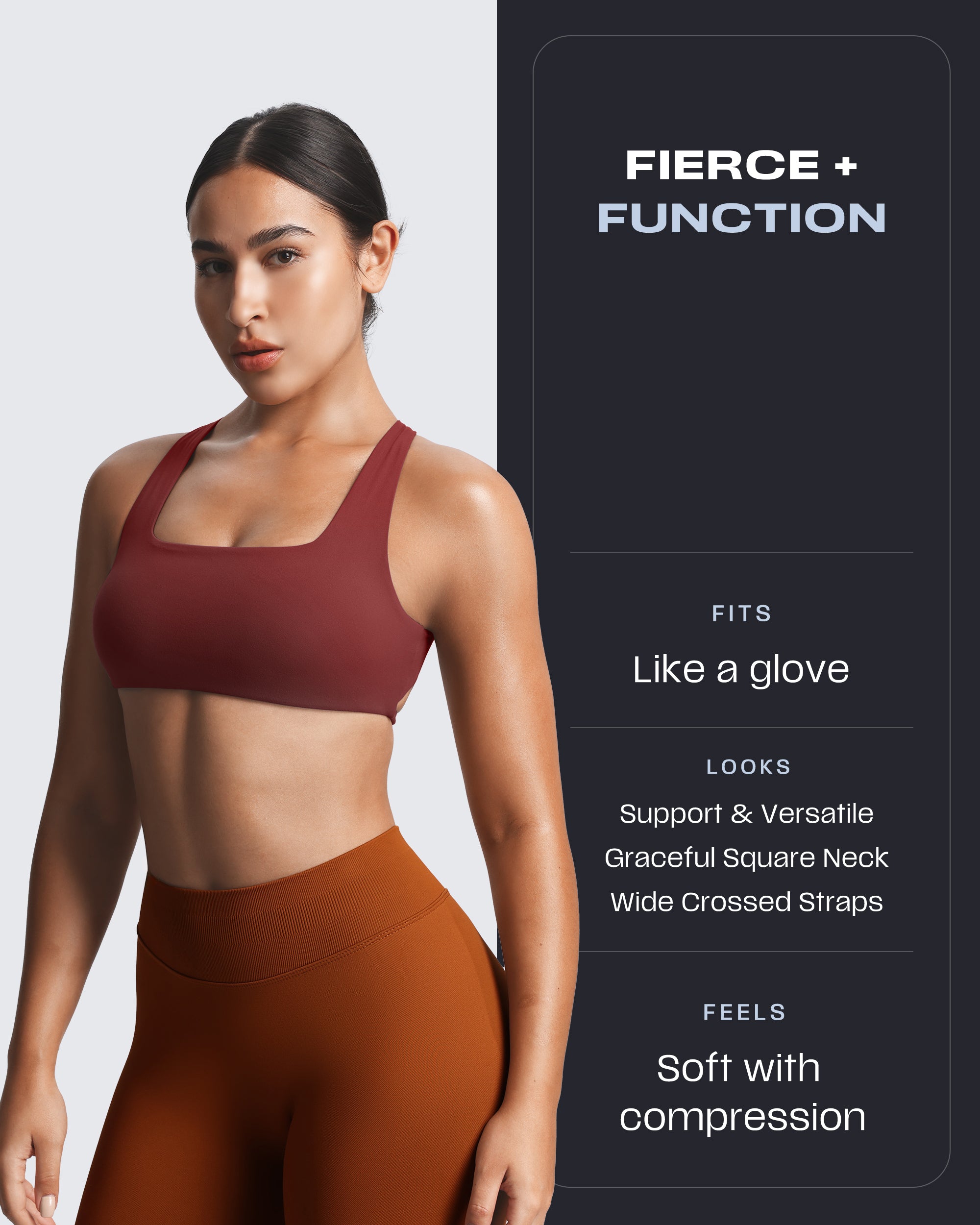 Aoxjox Emma Square Neck Sports Bra
