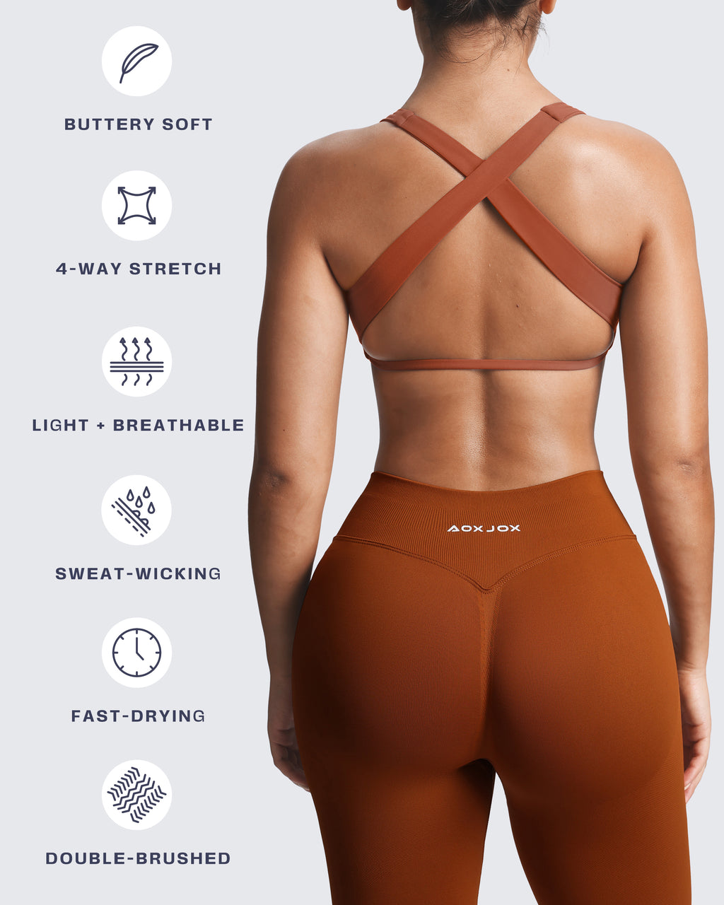 Aoxjox Emma Square Neck Sports Bra