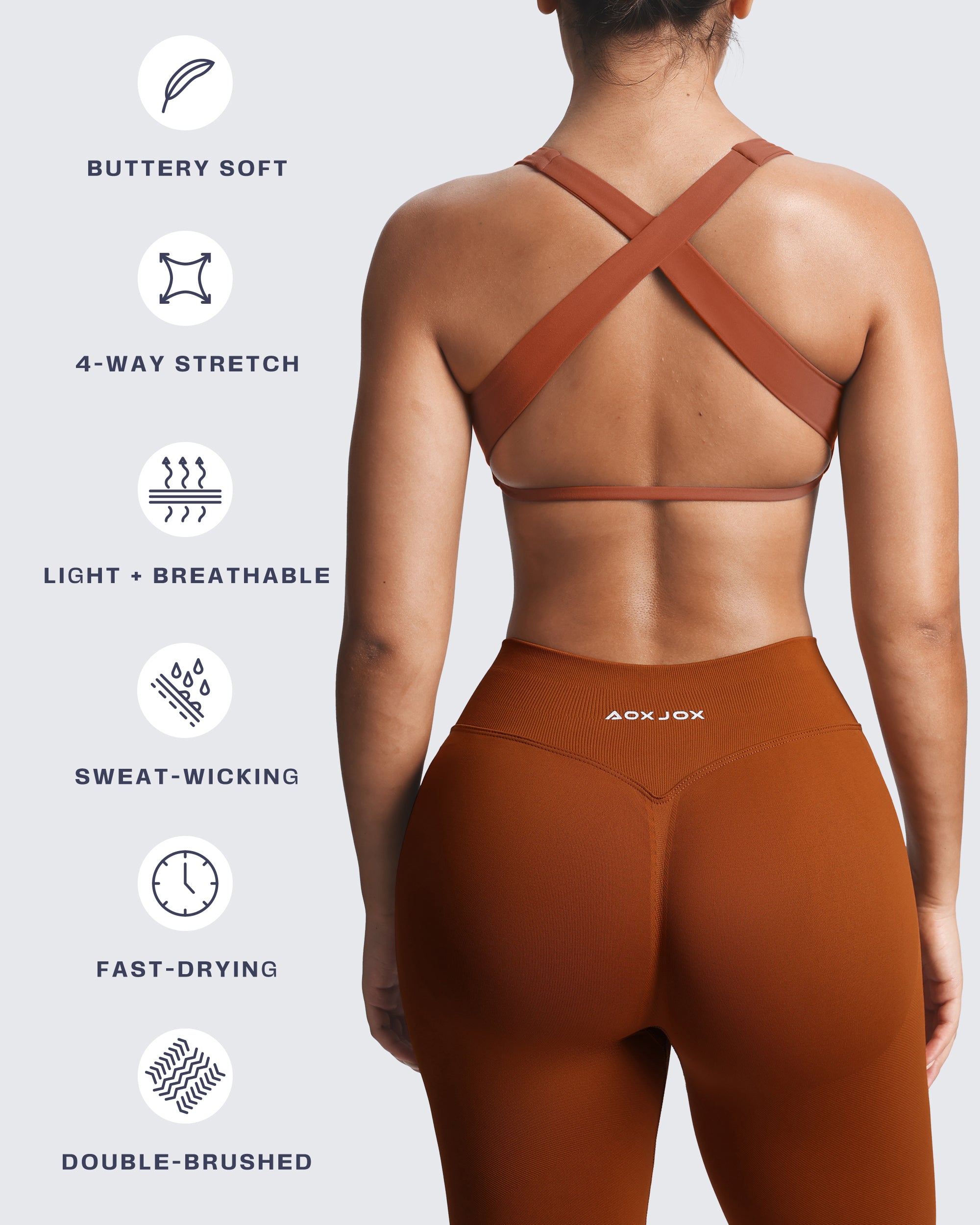 Aoxjox Emma Square Neck Sports Bra