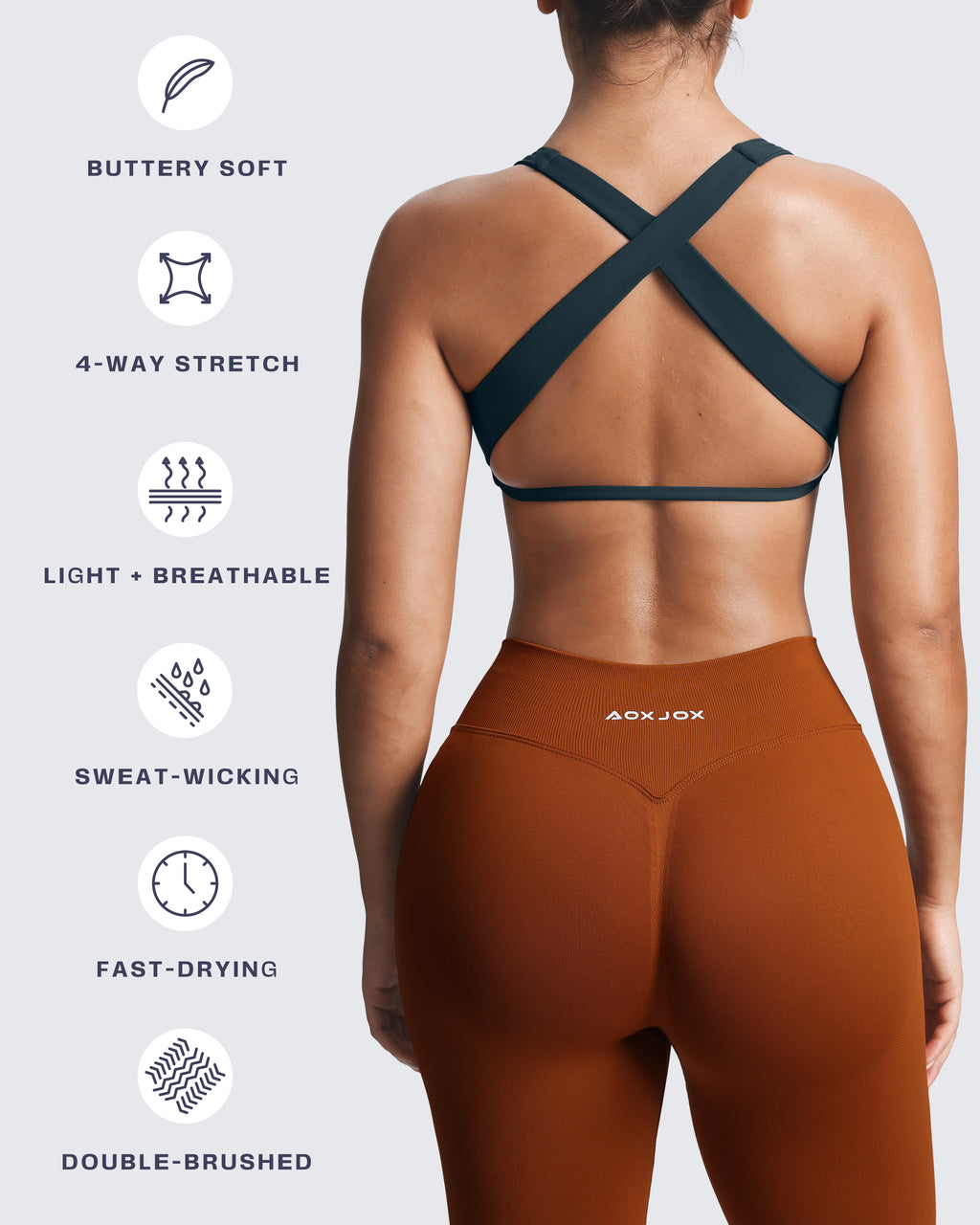Aoxjox Emma Square Neck Sports Bra