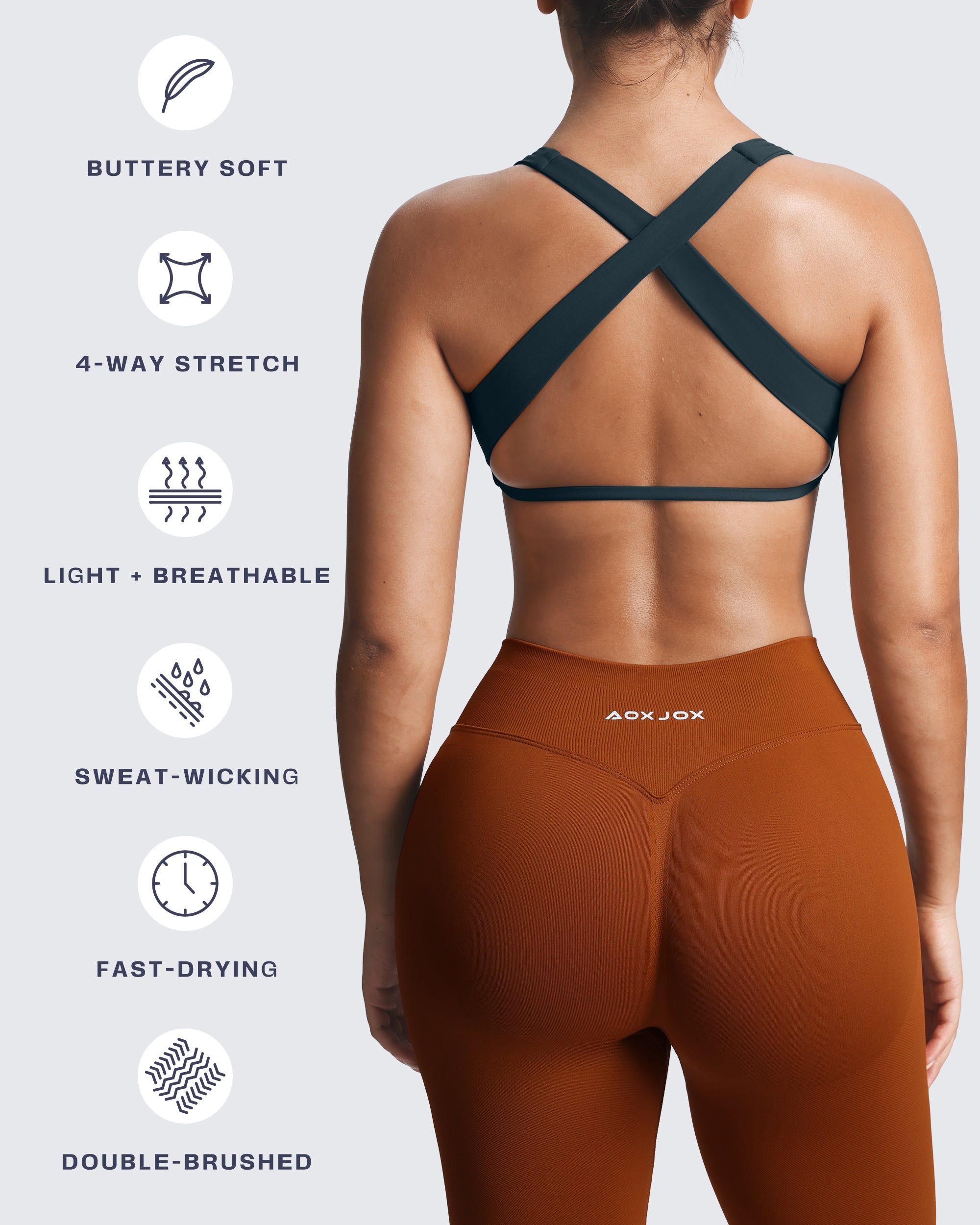 Aoxjox Emma Square Neck Sports Bra