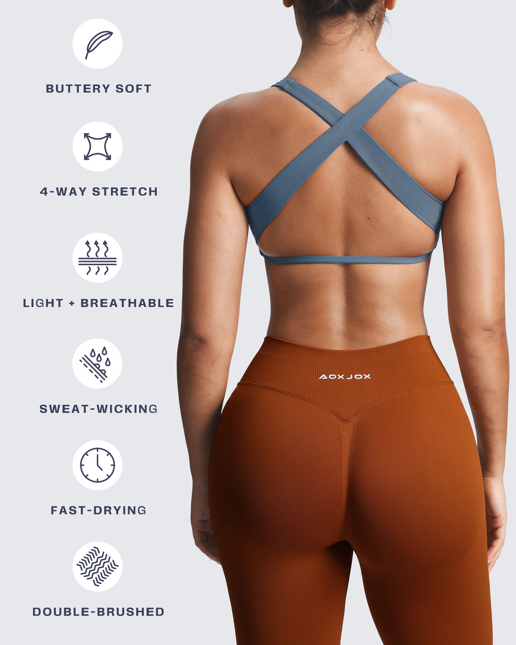 Aoxjox Emma Square Neck Sports Bra
