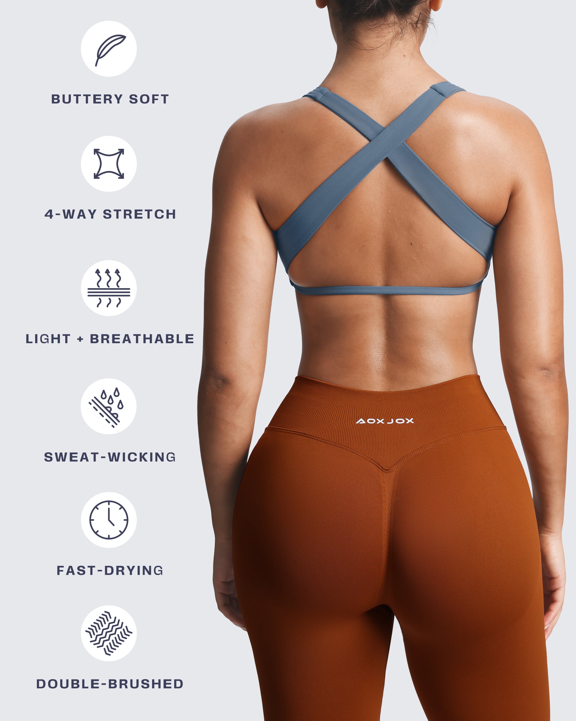 Aoxjox Emma Square Neck Sports Bra