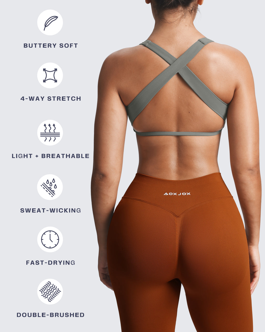 Aoxjox Emma Square Neck Sports Bra