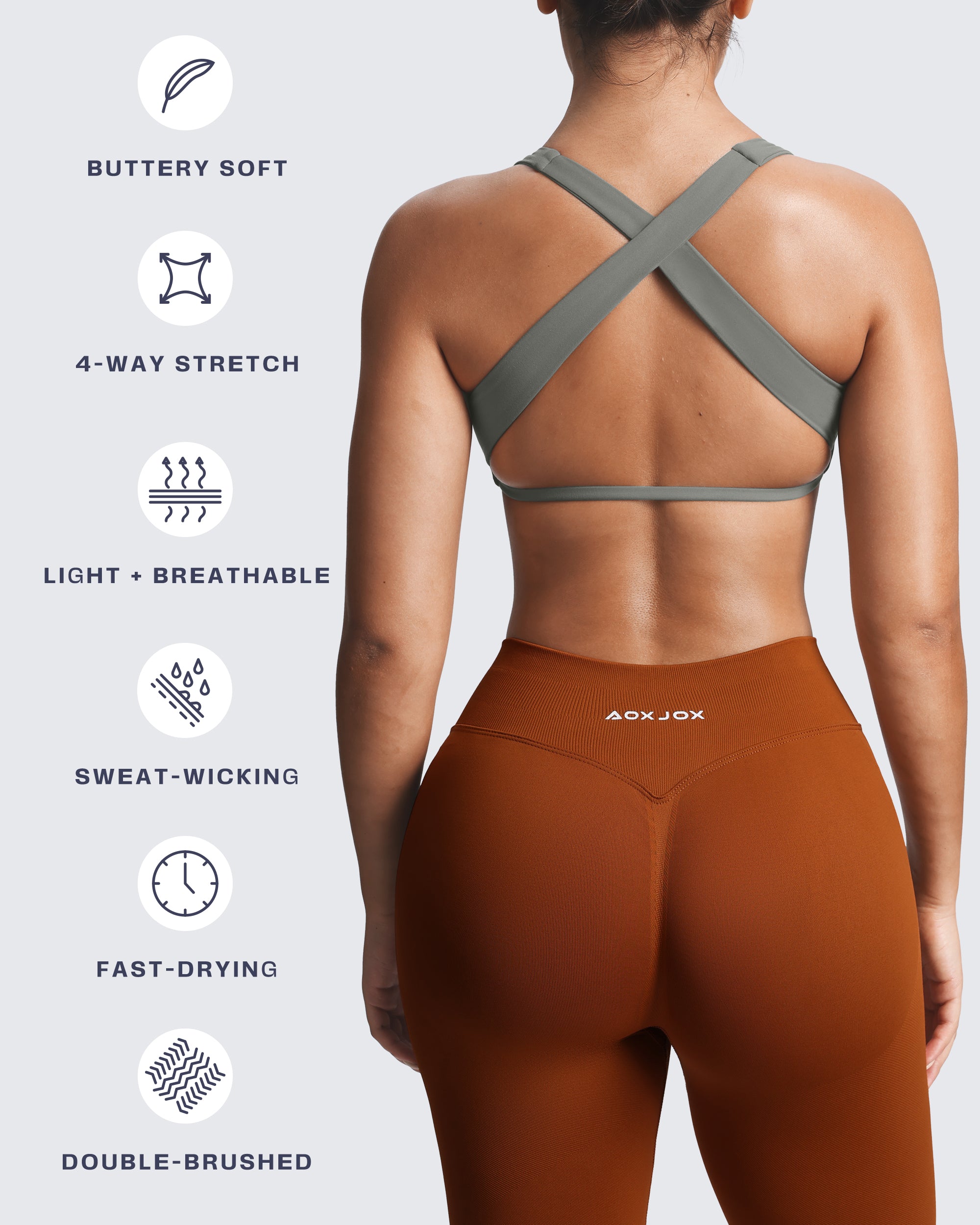 Aoxjox Emma Square Neck Sports Bra