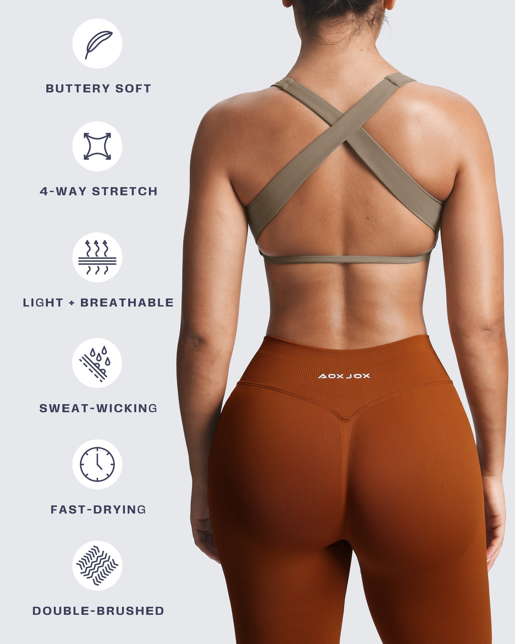 Aoxjox Emma Square Neck Sports Bra