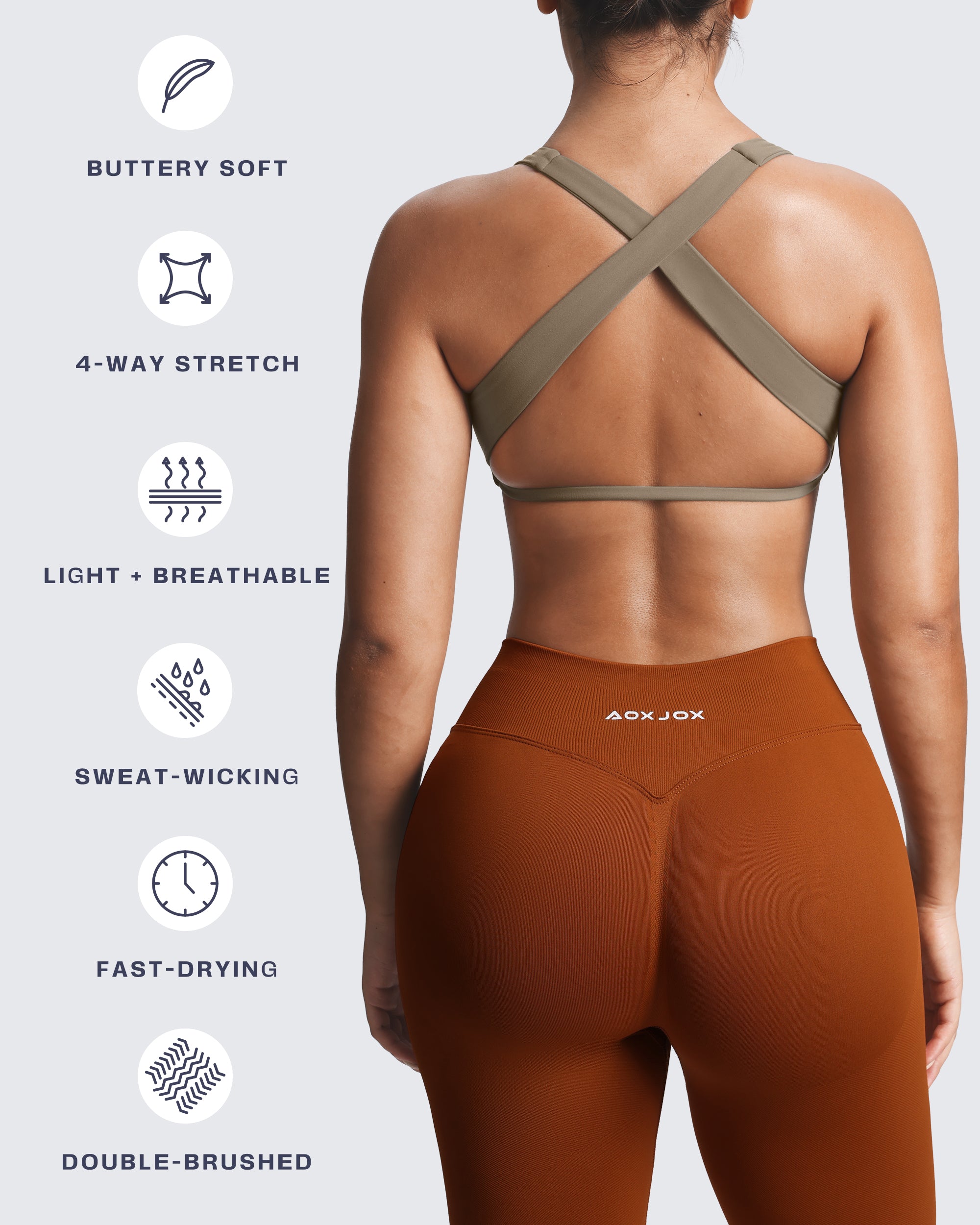 Aoxjox Emma Square Neck Sports Bra
