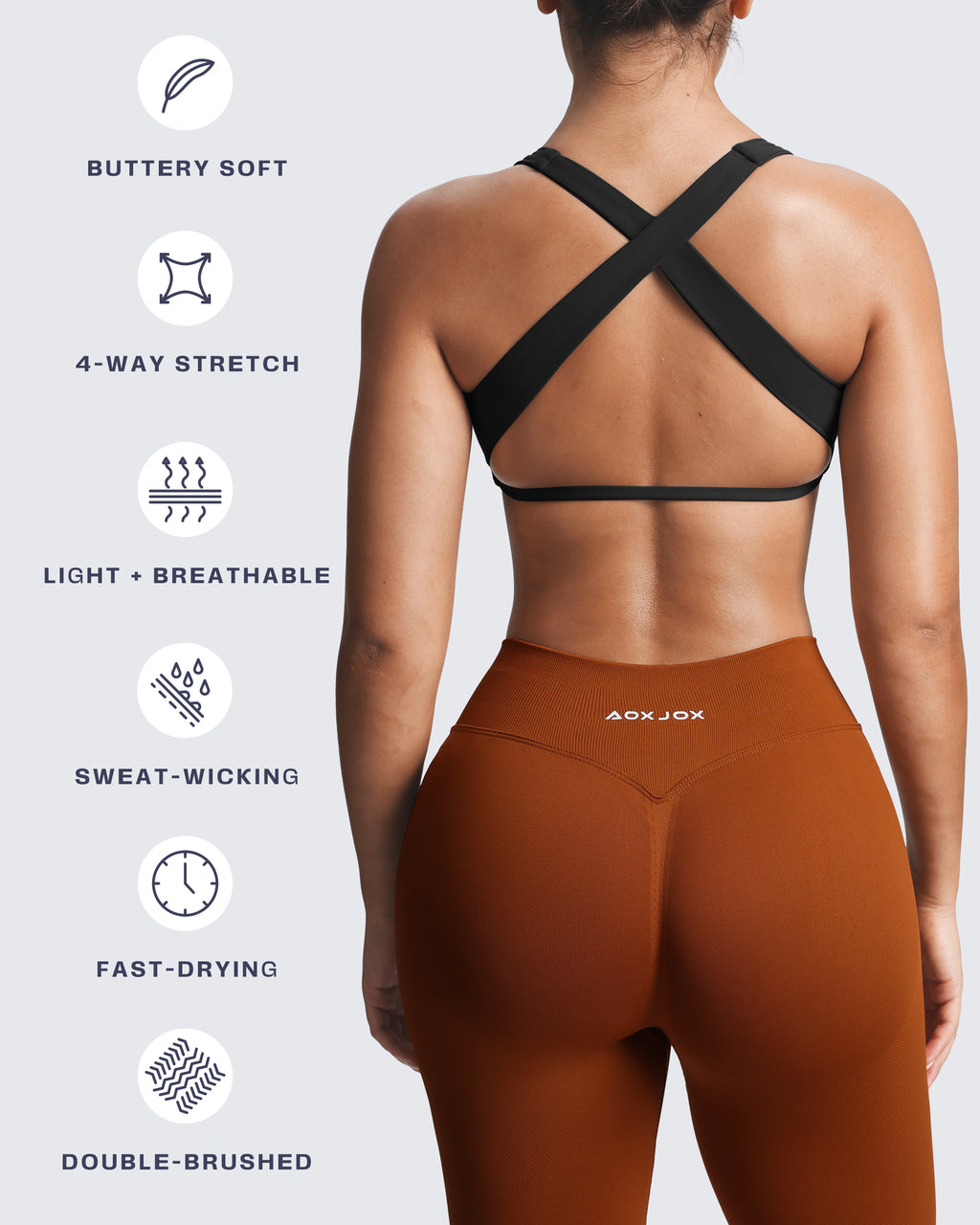 Aoxjox Emma Square Neck Sports Bra