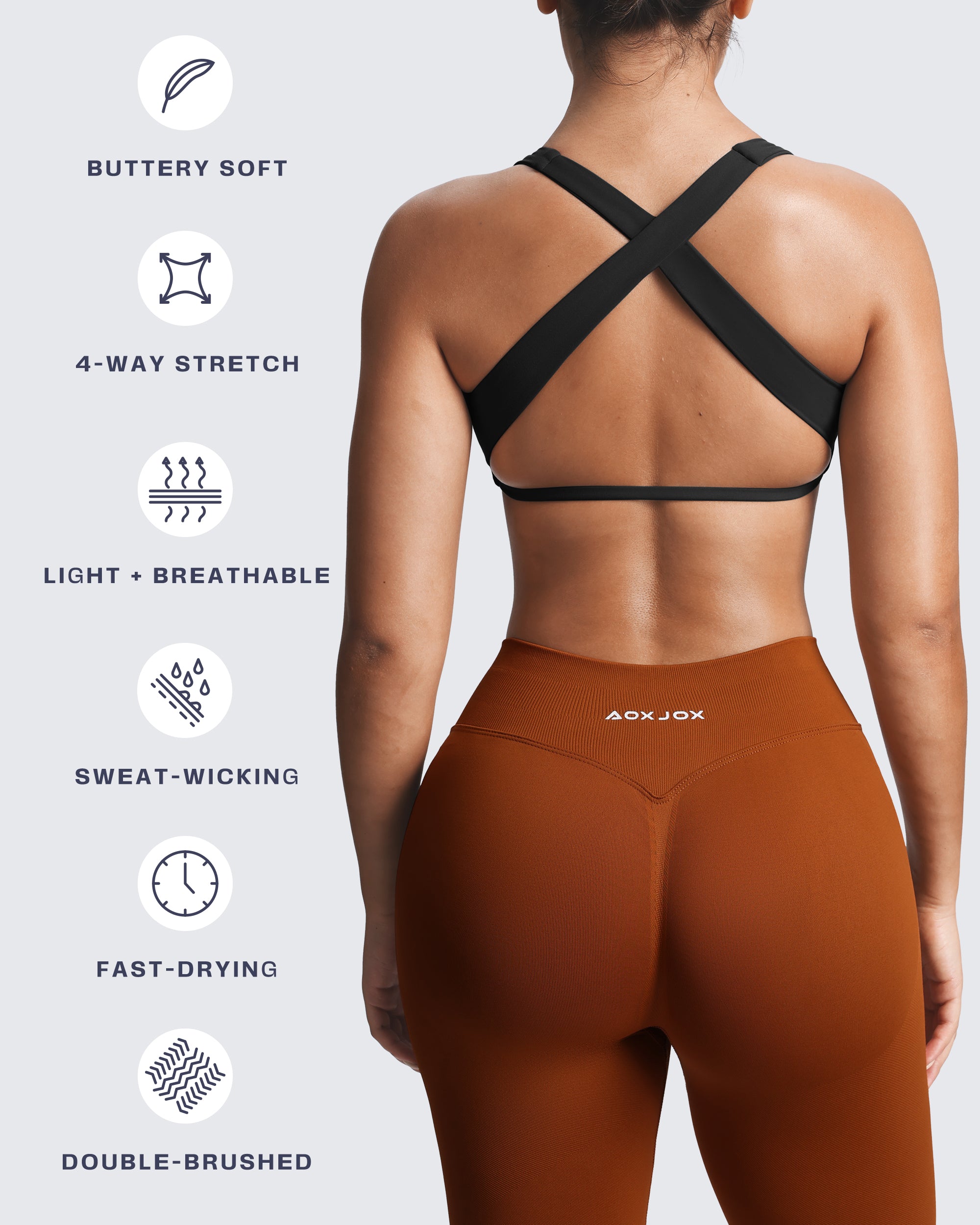 Aoxjox Emma Square Neck Sports Bra