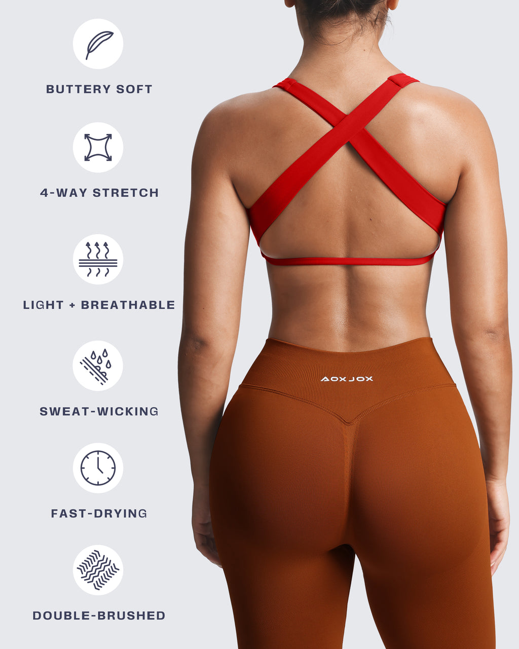 Aoxjox Emma Square Neck Sports Bra