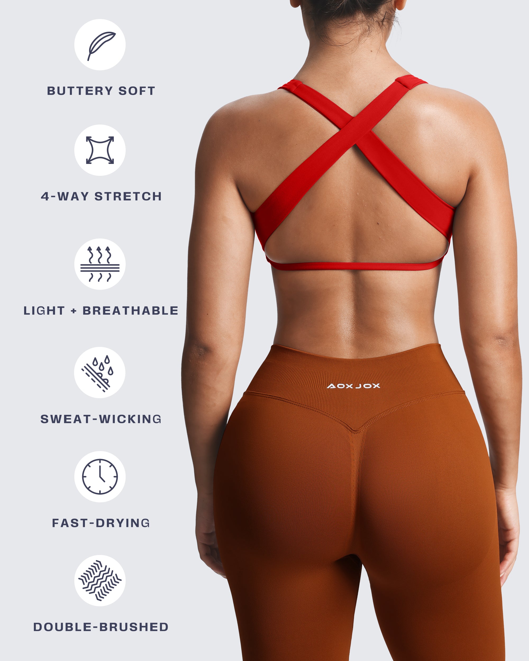 Aoxjox Emma Square Neck Sports Bra