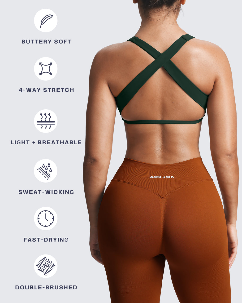 Aoxjox Emma Square Neck Sports Bra