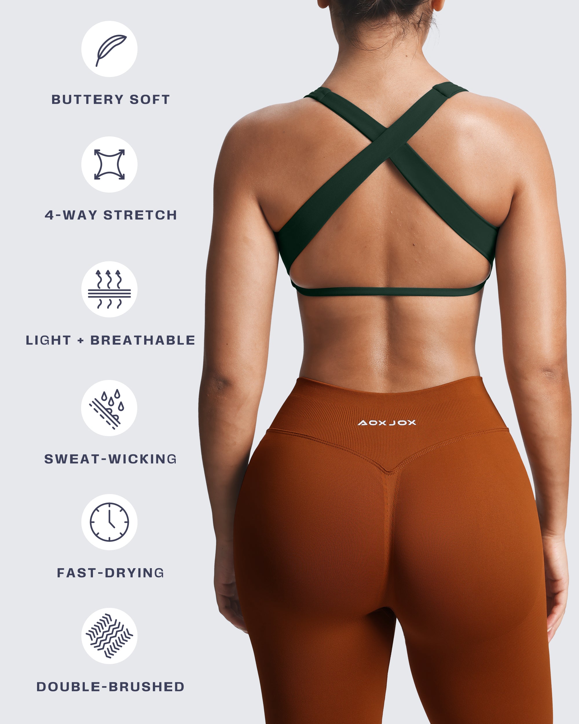 Aoxjox Emma Square Neck Sports Bra